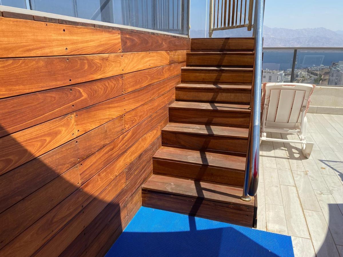 Ferienwohnung Stunning Penthouse With Sea Views And Private Heated Pool Eilat Exterior foto