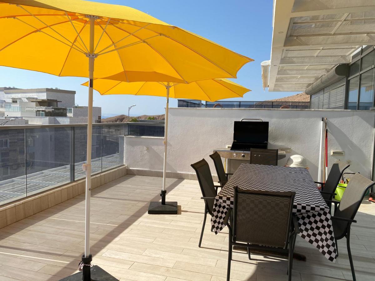 Ferienwohnung Stunning Penthouse With Sea Views And Private Heated Pool Eilat Exterior foto