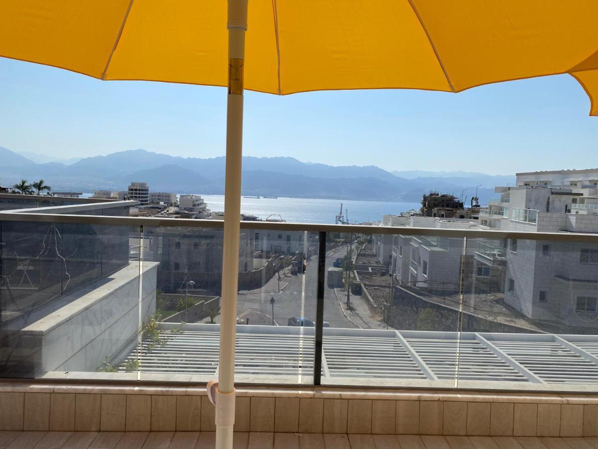 Ferienwohnung Stunning Penthouse With Sea Views And Private Heated Pool Eilat Exterior foto